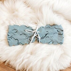 Marysia Swim Blue and White Bikini Top